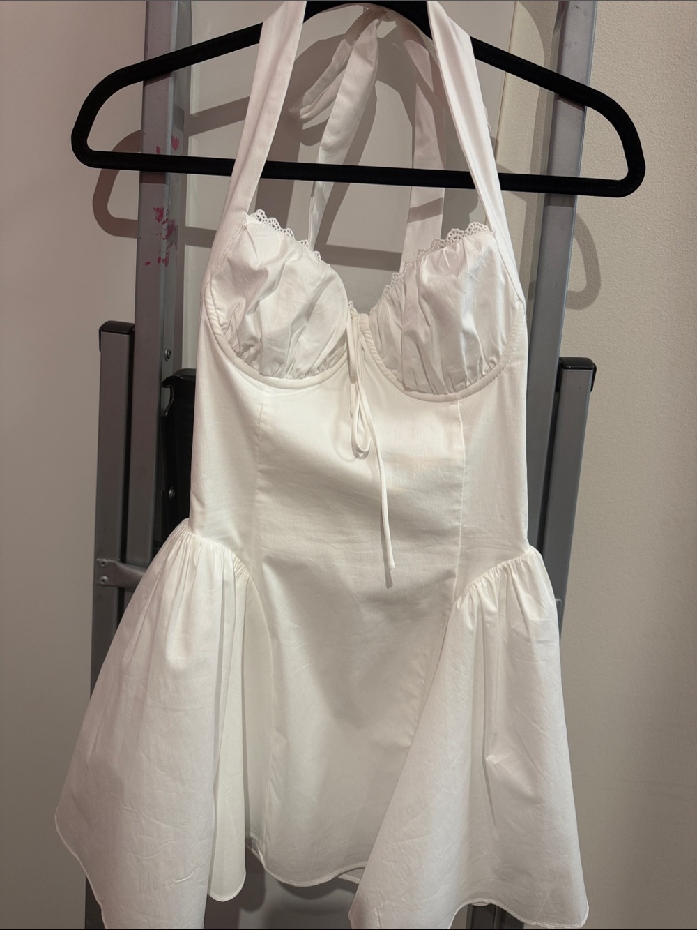 Cotton Candy White Halter Babydoll  Dress new with tags size s